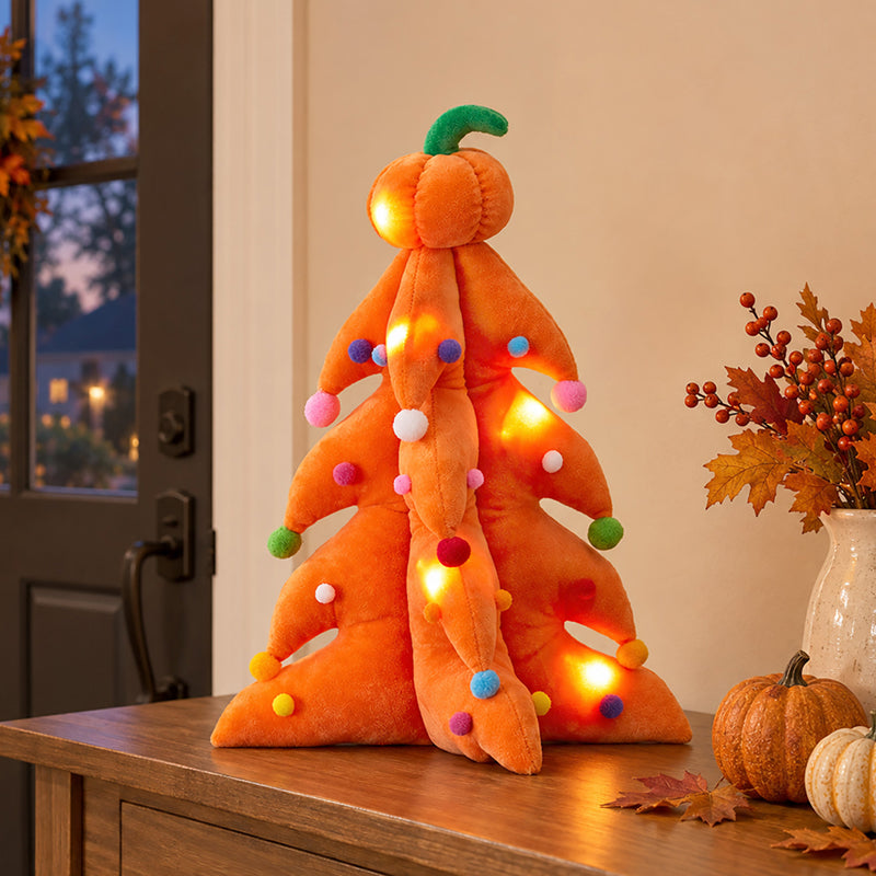 Lighted Plush Halloween Harvest Retro Tree