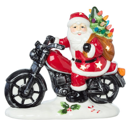 Christmas Lighted Santa in Plane