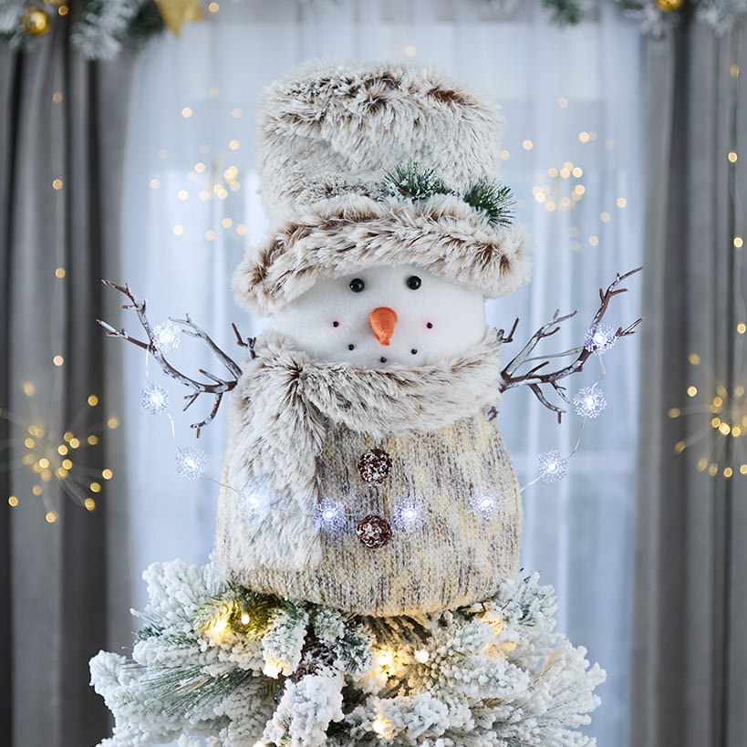 Lighted Christmas Tree Topper Angel or Cardinal#select-topper_snowman