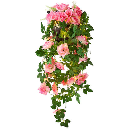 Lighted Wall Hanging Flower Cascade - Cottagecore