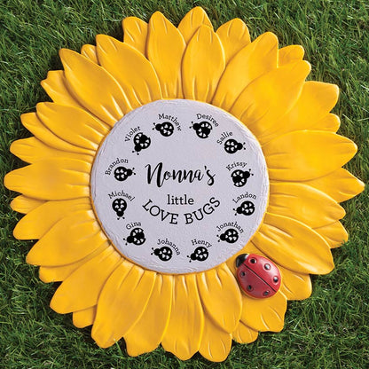 Personalized Love Bugs Sunflower Garden Stone