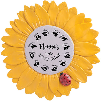 Personalized Love Bugs Sunflower Garden Stone