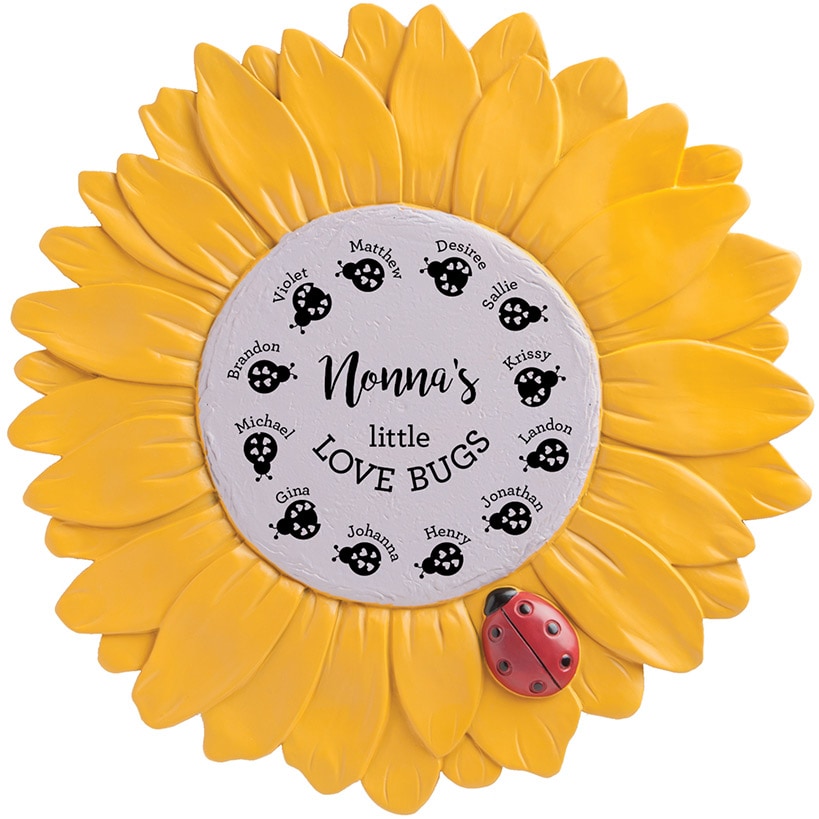 Personalized Love Bugs Sunflower Garden Stone