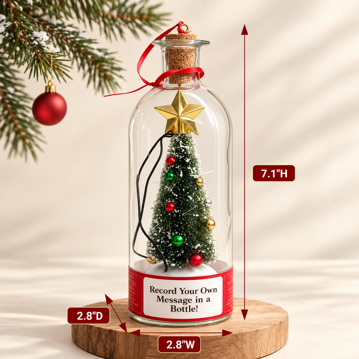Recordable Christmas Tree Bottle Letter