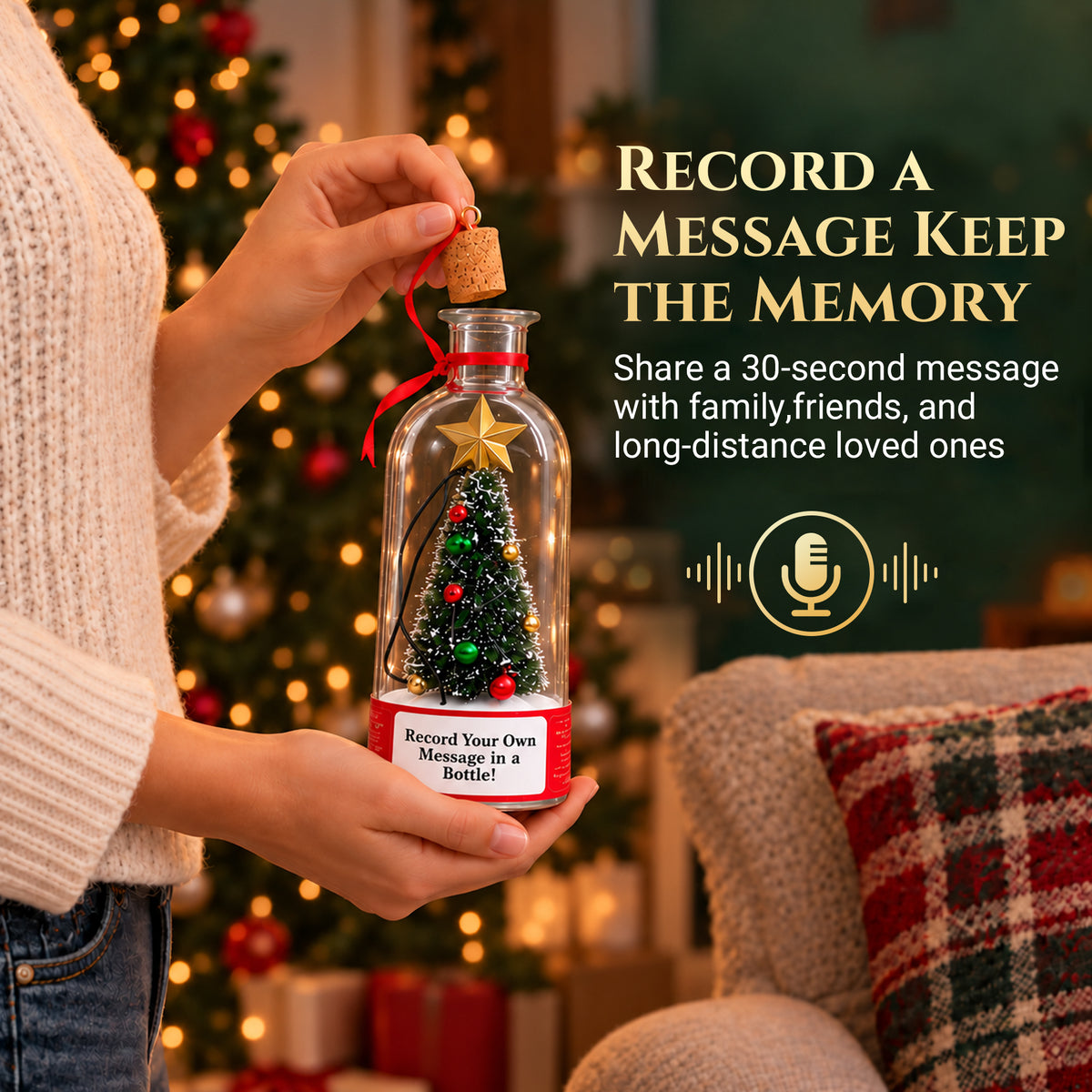 Recordable Christmas Tree Bottle Letter