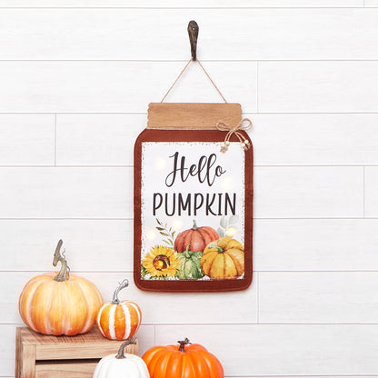 Fall Lighted Mason Jar Wall Hangings With Sentiment