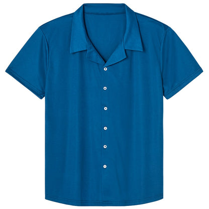 Men's Navy Button Down Short Sleeve Shirt