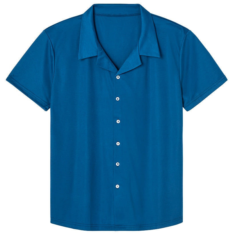 Men's Navy Button Down Short Sleeve Shirt#select-size_3x