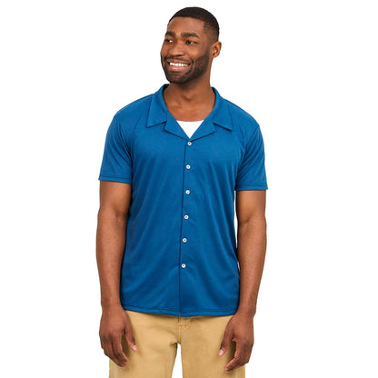 Men's Navy Button Down Short Sleeve Shirt