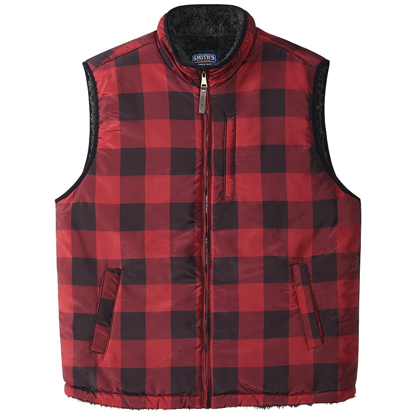 Men's Sherpa Lined Buffalo Plaid Vest