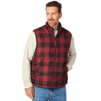 Men's Sherpa Lined Buffalo Plaid Vest