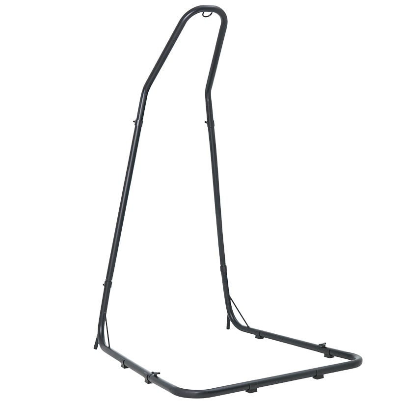 Outdoor Hammock Hanging Striped Chair or Black Metal Stand