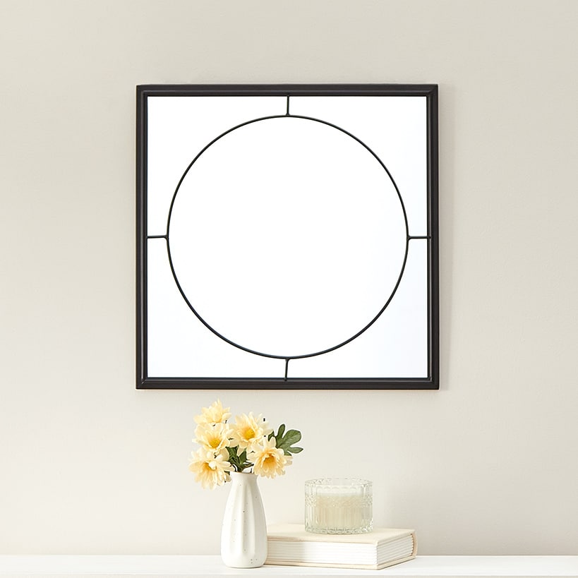 Decorative Flower or Oval Metal Mirrors - Black or Gold