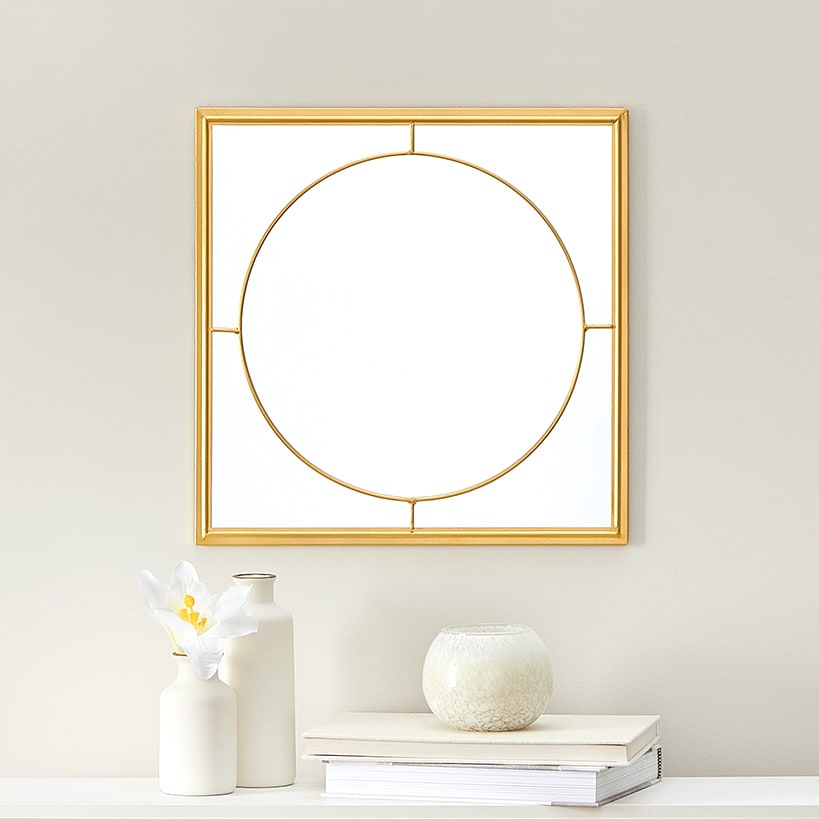 Decorative Flower or Oval Metal Mirrors - Black or Gold#select-mirror_gold-oval