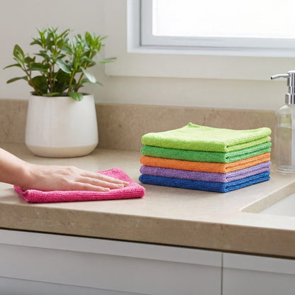 Microfiber Cleaning Cloths - Multi-Purpose, Non-Abrasive, Set of 10