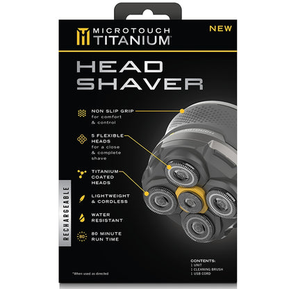 Microtouch Titanium Head Shaver With 5 Flexible Heads Cordless