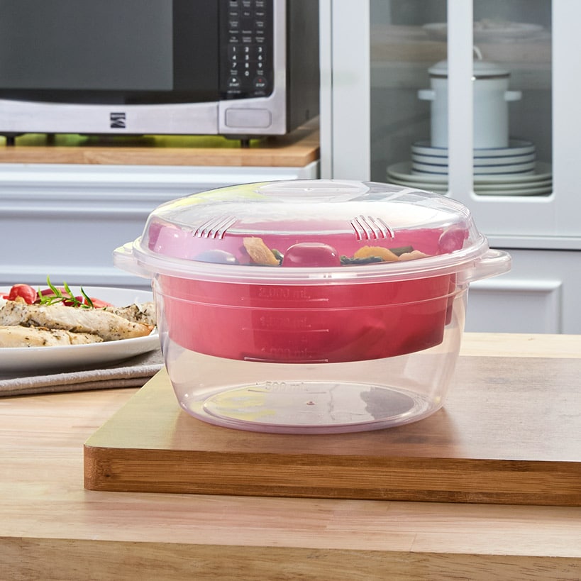 Compact Microwave Rice Cooker or Vegetable Steamer with Lid#select-cooker_steamer