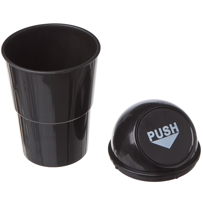 Auto Mini Trash Bin Waterproof Spring Door System Black Color