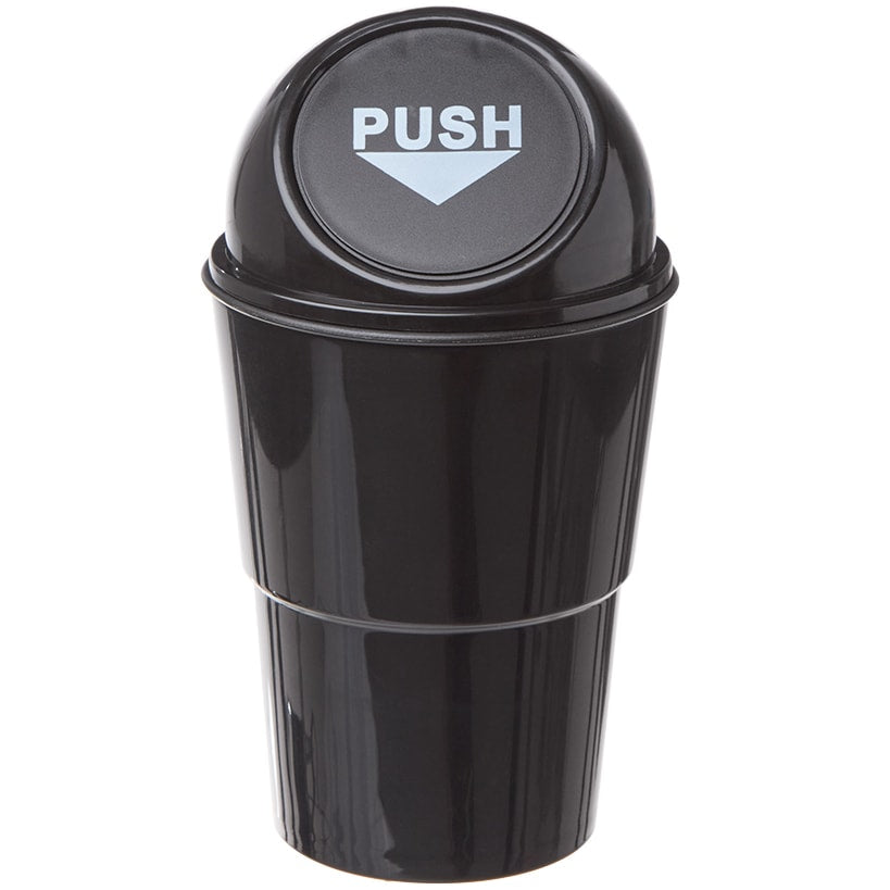 Auto Mini Trash Bin Waterproof Spring Door System Black Color