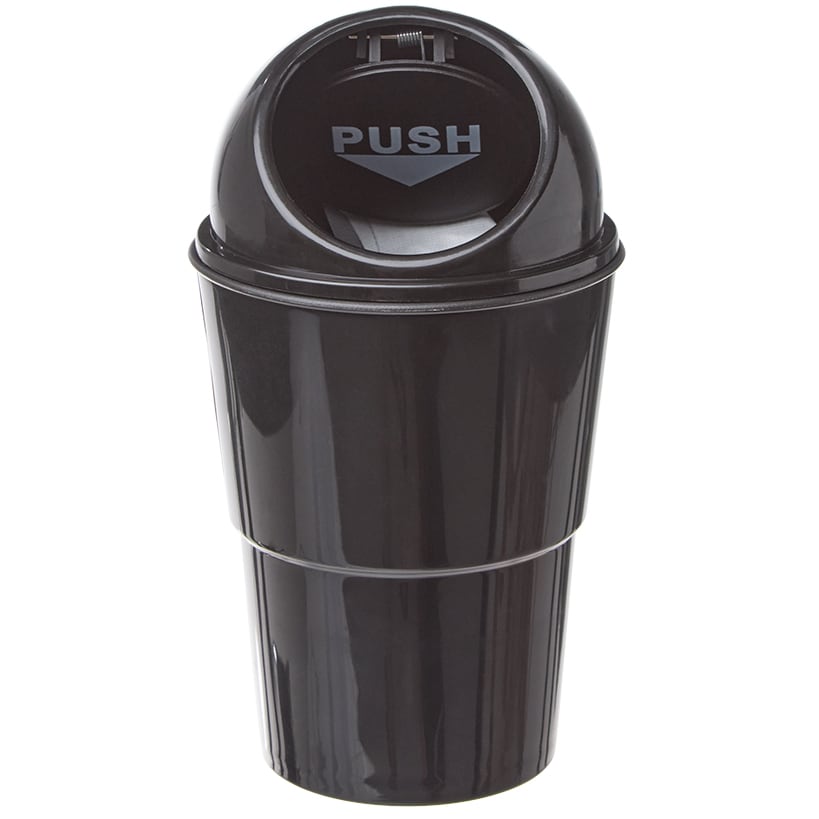 Auto Mini Trash Bin Waterproof Spring Door System Black Color