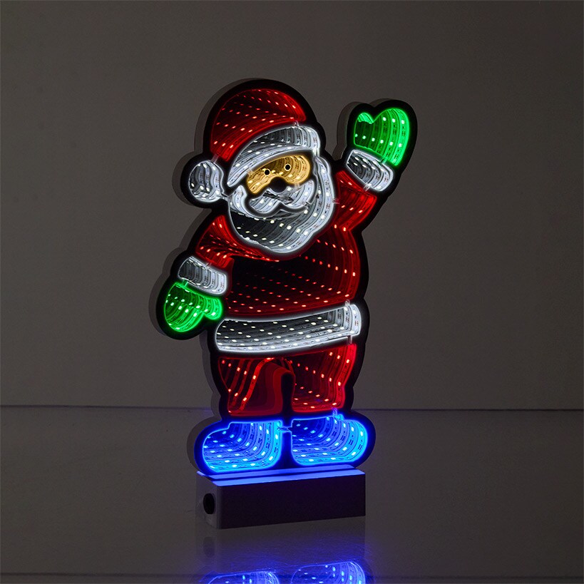 Santa LED 3-D Christmas Infinity Mirror Decor#select-item_santa