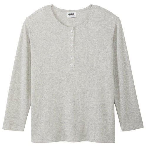Women's Long Sleeve Thermal Henley Top with Buttons | The Lakeside ...