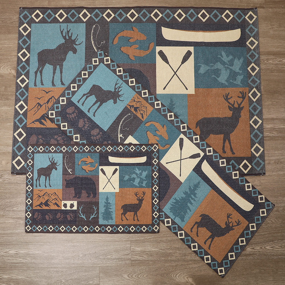 Moose Lodge Washable Area Rug, Accent Rug or Runner Rug