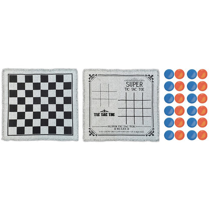 Mossy Oak Checkers and Tic-Tac-Toe Rug - Dual-Sided Game Board