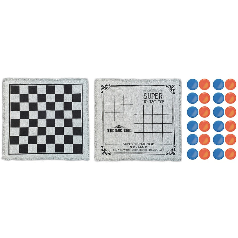 Mossy Oak Checkers and Tic-Tac-Toe Rug - Dual-Sided Game Board