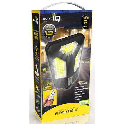 Solar Powered Motion Sensor Flood Light with Wireless Remote