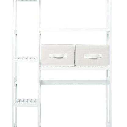 Over-the-Toilet Bathroom Dual Storage Rack with Set of 2 Baskets