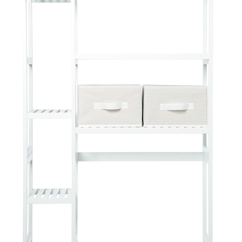 Over-the-Toilet Bathroom Dual Storage Rack with Set of 2 Baskets