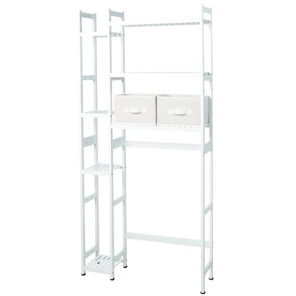 Over-the-Toilet Bathroom Dual Storage Rack with Set of 2 Baskets