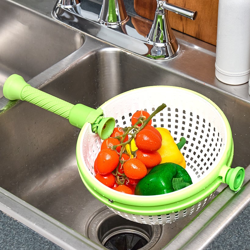 Collapsible Salad Spinner and Straining Colander