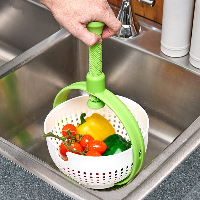 Collapsible Salad Spinner and Straining Colander