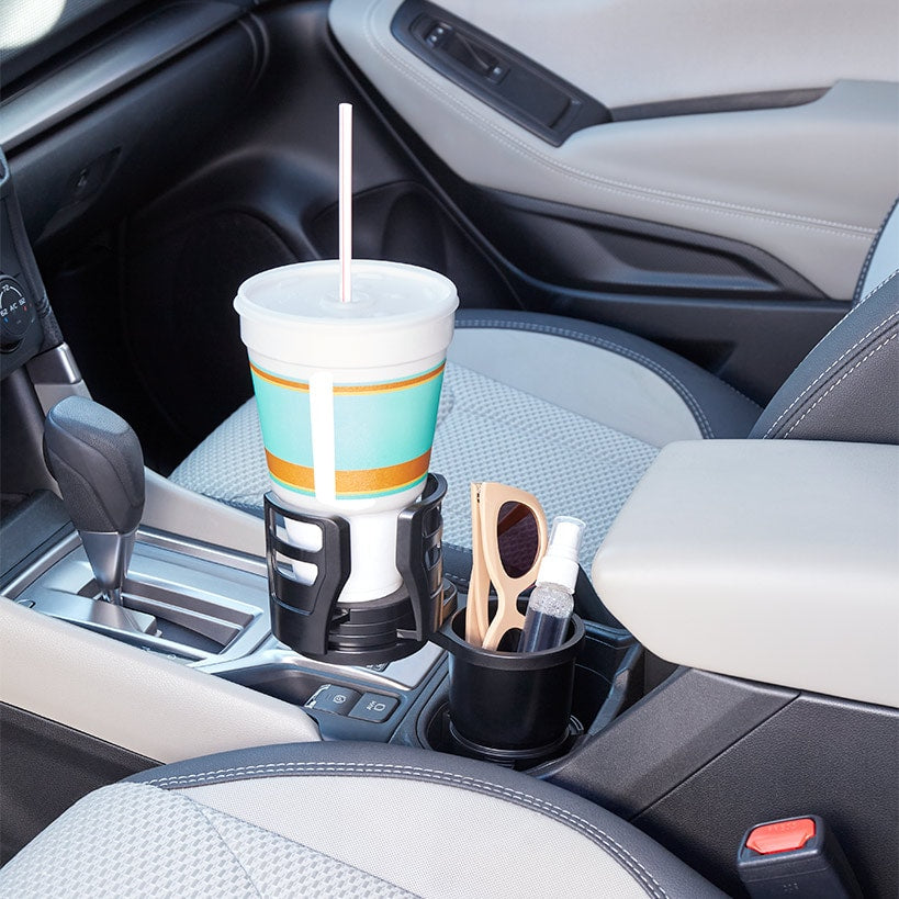 Multifunctional Adjustable Car Cup Holder for Dual Cups and Snacks