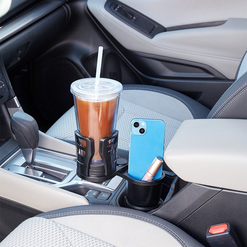 Multifunctional Adjustable Car Cup Holder for Dual Cups and Snacks