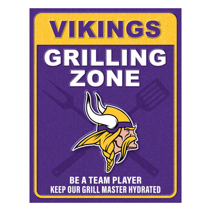 NFL Grill Zone Metal Sign