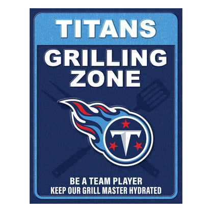 NFL Grill Zone Metal Sign