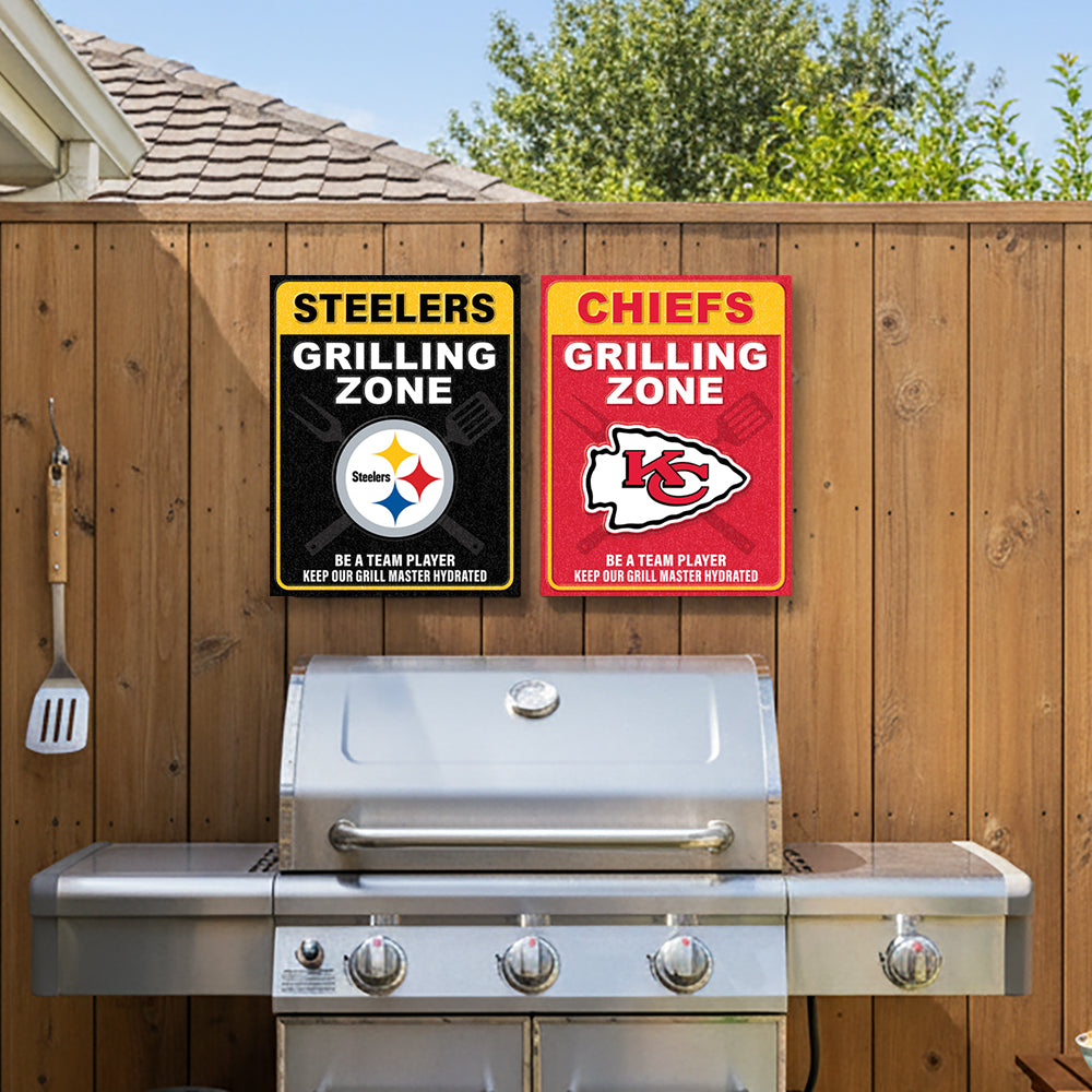NFL Grill Zone Metal Sign
