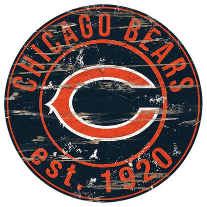 NFL Round Heritage Logo Sign 12"
