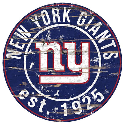 NFL Round Heritage Logo Sign 12"