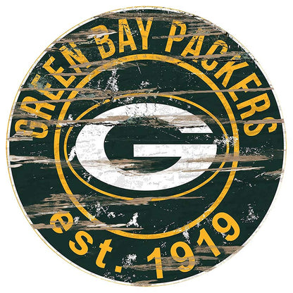 NFL Round Heritage Logo Sign 12"