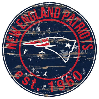 NFL Round Heritage Logo Sign 12"