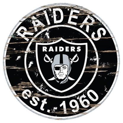 NFL Round Heritage Logo Sign 12"