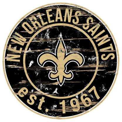 NFL Round Heritage Logo Sign 12"