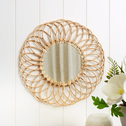 Natural Rattan Mirror - Round or Flower