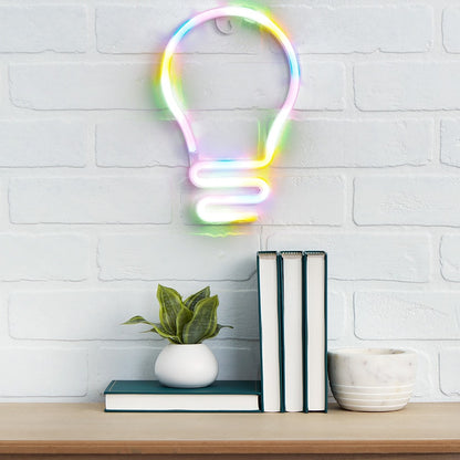 Illumina Neon LED Light Bulb Shaped Wall Decor 10"