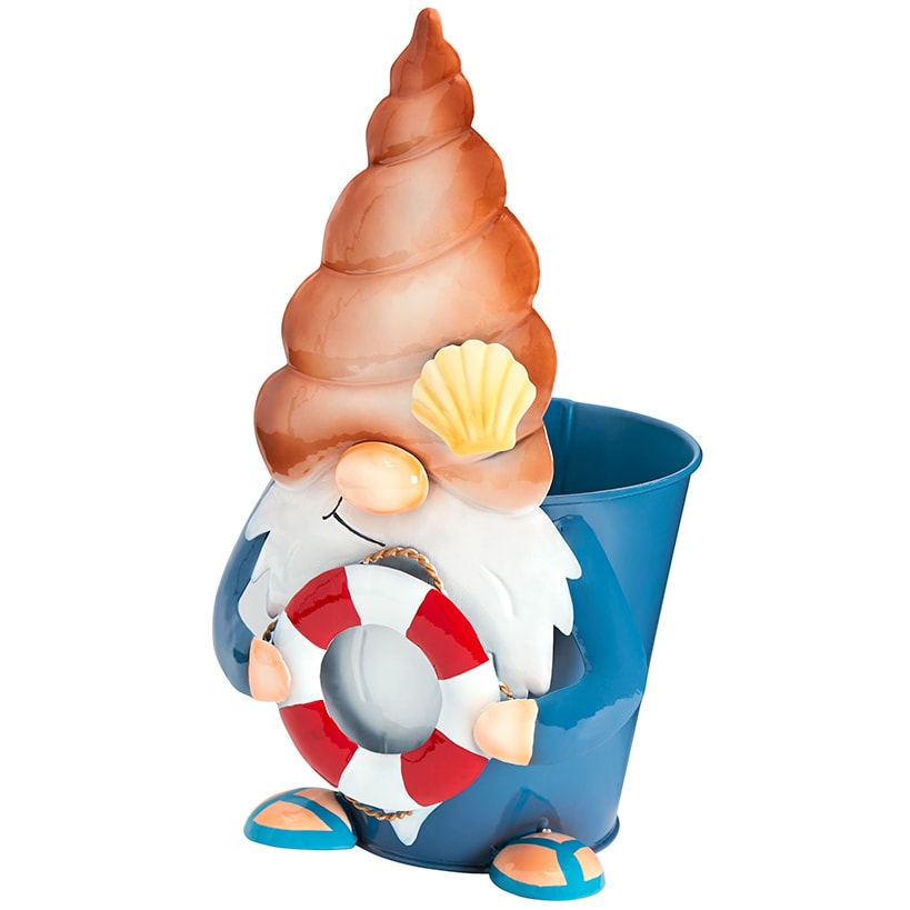 Whimsical Ocean Gnome Planter – Cute Accent for Plants and Decor