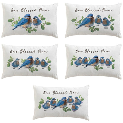 Personalized One Blessed Mom Lumbar Pillow